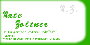 mate zoltner business card